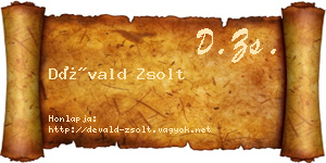 Dévald Zsolt névjegykártya